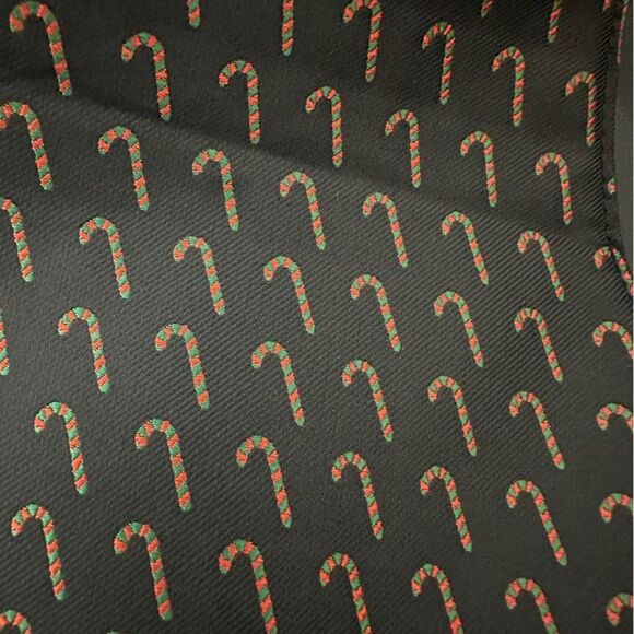 Novel-ties By Roffe Black Suit Vest Holiday Candycanes Christmas. Size L/XL - Picture 4 of 8